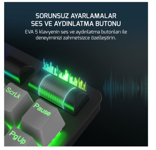 En ucuz GAMEPOWER EVA 5 BLUE SWITCH 88 MEKANİK KLAVYE RBW
